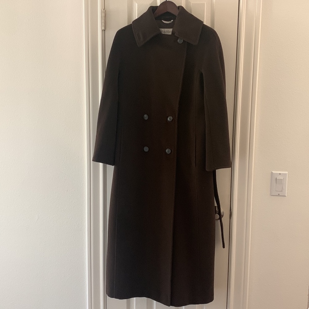 MaxMara Manuela Coat, Lana Cashmere Wool full Length, versatile neck, Size 8 - Picture 4 of 16